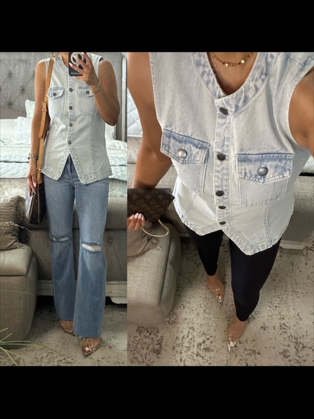 New✨ Cool Girl Light Wash Denim Vest